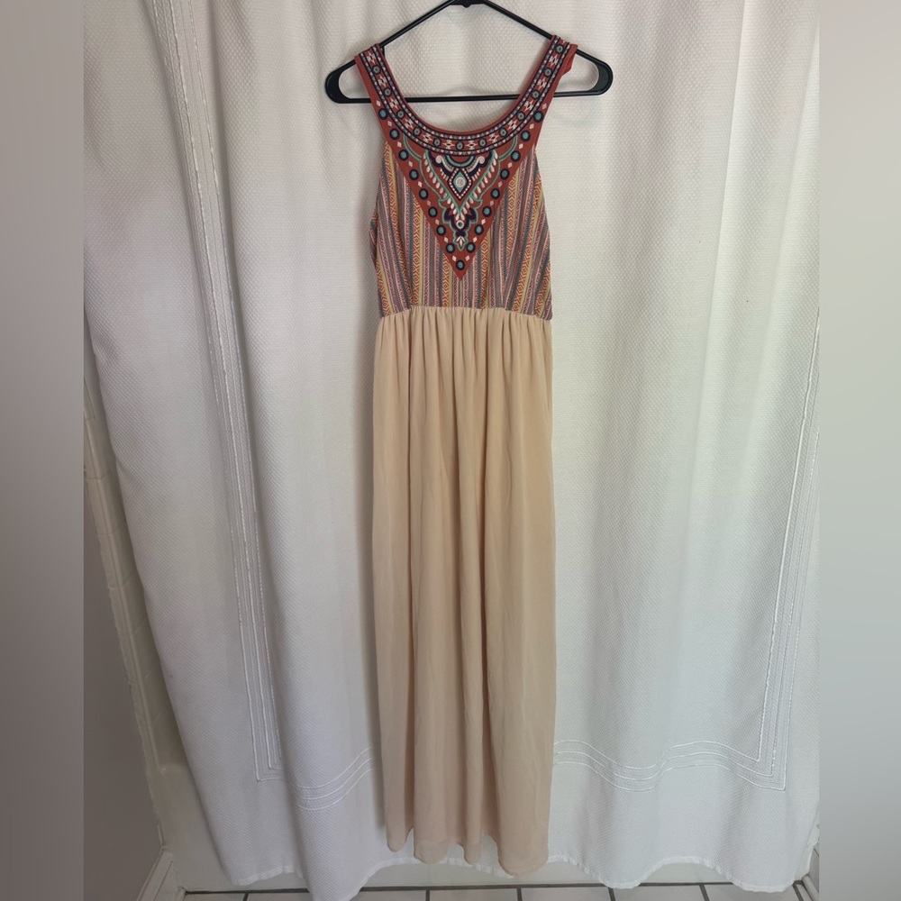 Embroidered Colorful Maxi Dress